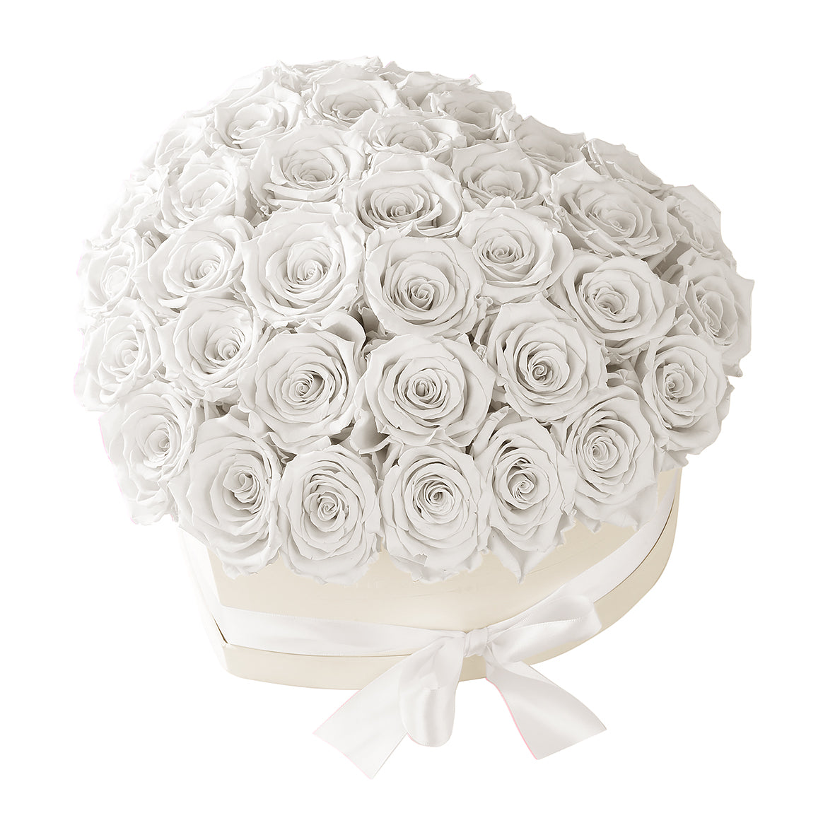 TRANDAFIRI CRIOGENAȚI ROz ÎN CUTIE ‘THE MILLION HEART’ TIP INIMĂ CREM