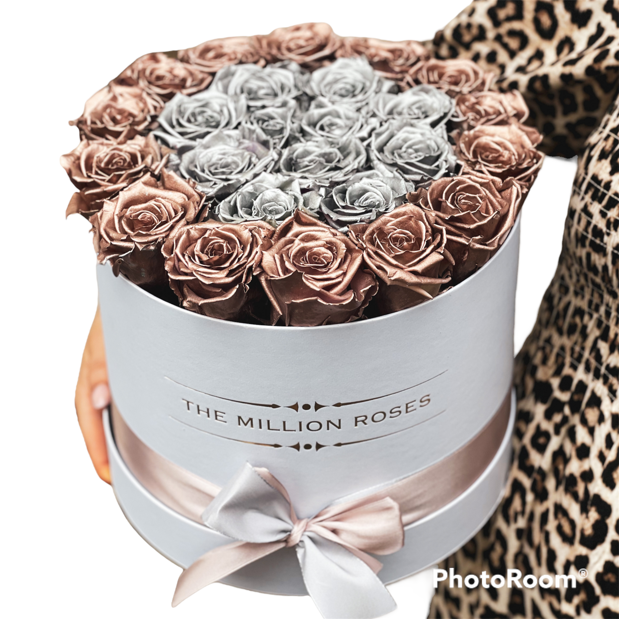 Cutie cu trandafiri griogenati-Rosegold& Silver