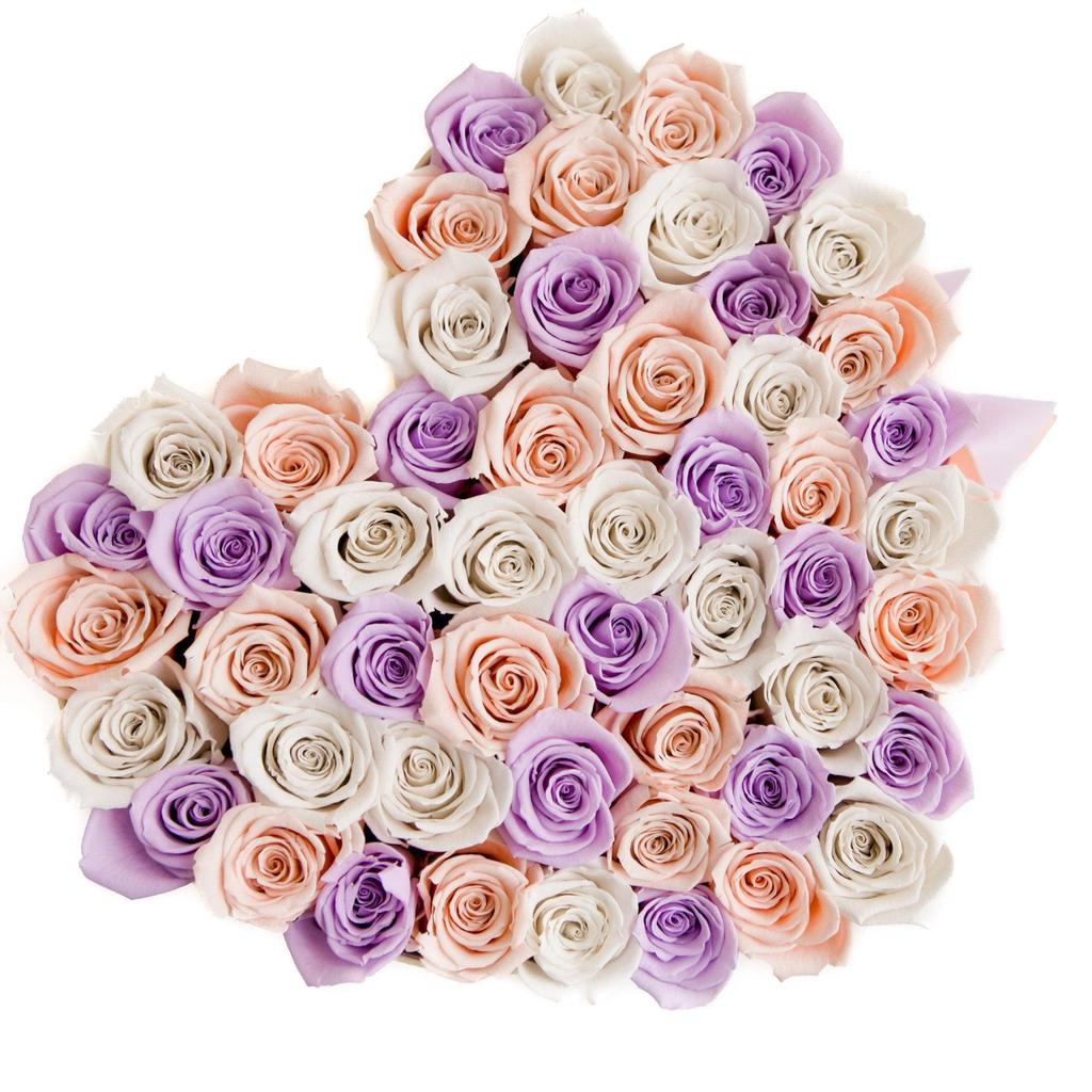 TRANDAFIRI CRIOGENAȚI PRINCESS SELECTION ÎN CUTIE ‘THE MILLION HEART’ TIP INIMĂ VANILLA CREM