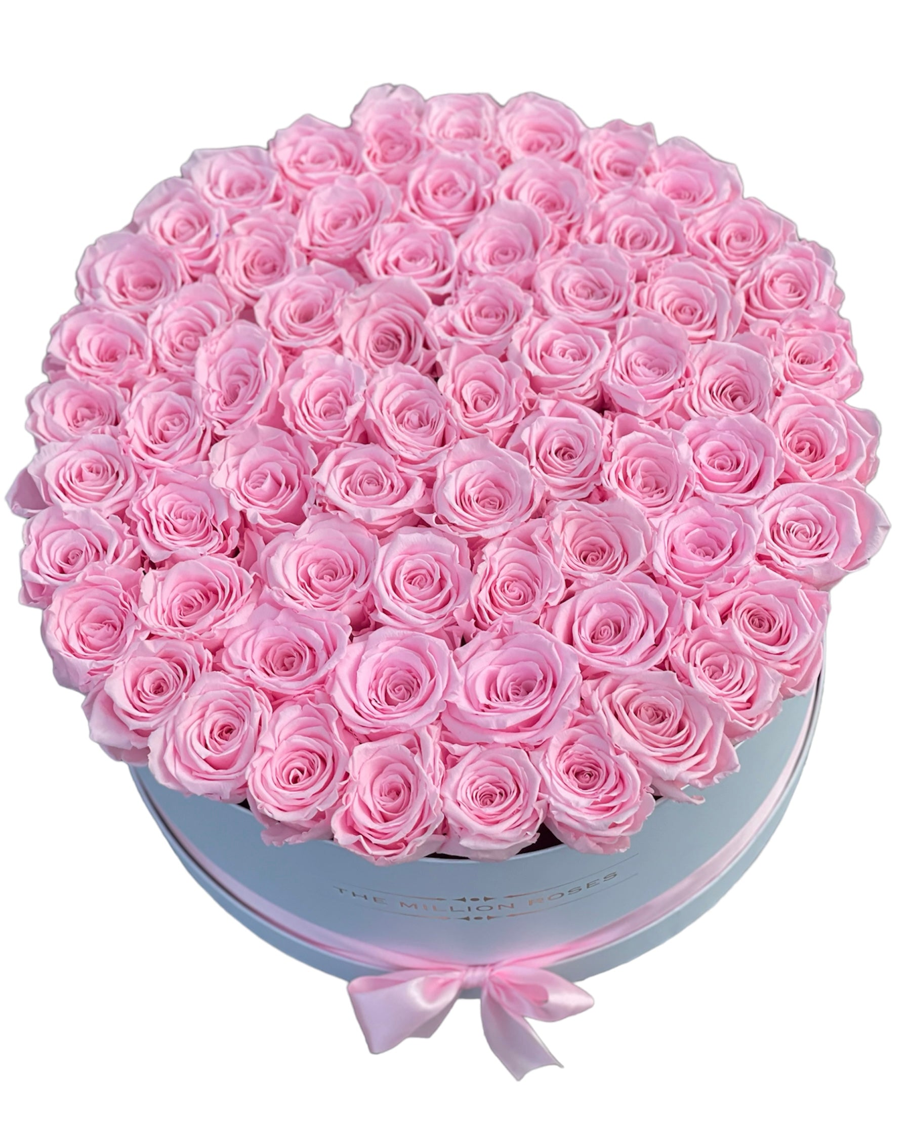 TRANDAFIRI CRIOGENAȚI ROZ ÎN CUTIE ROZ ‘THE MILLION LUXURY’