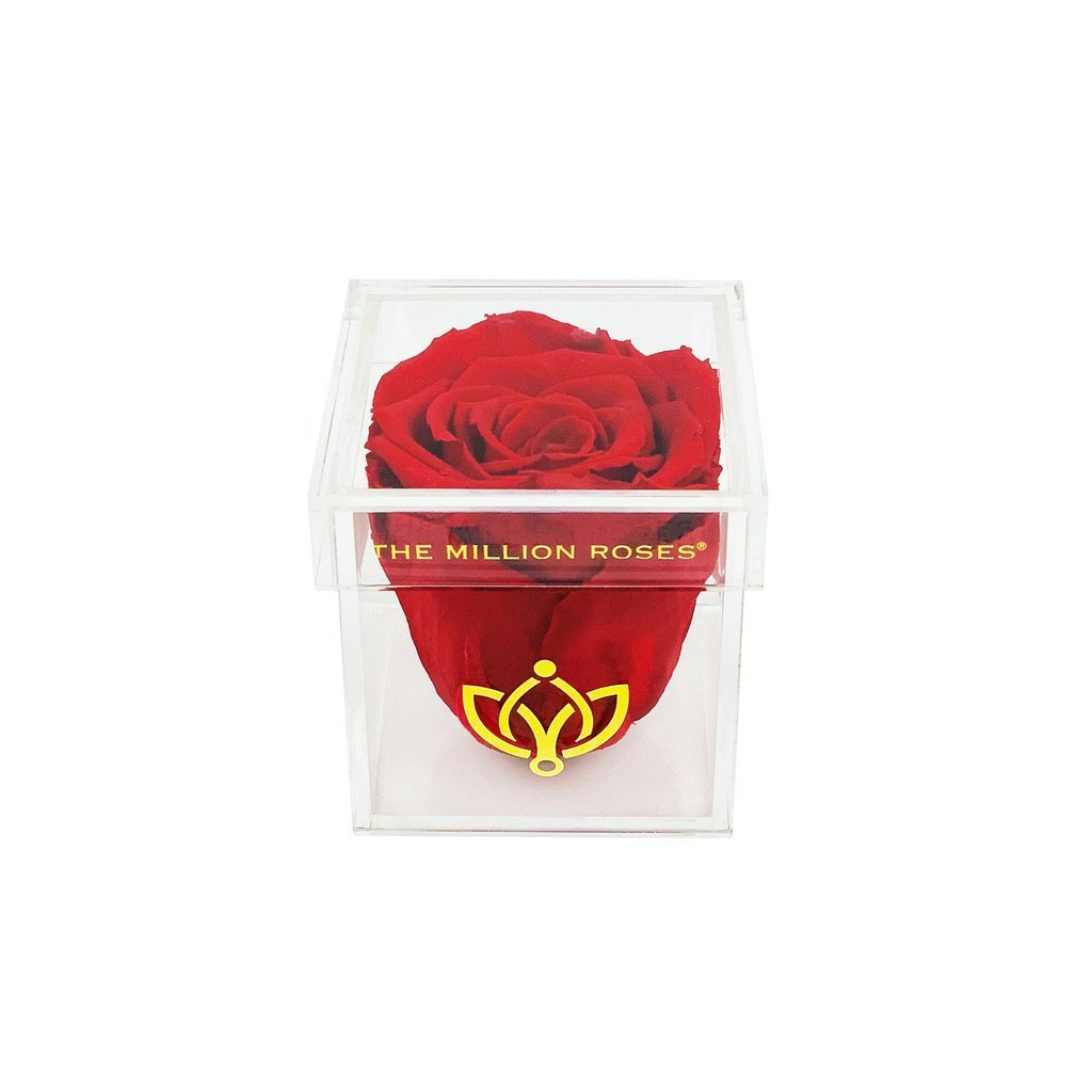 Trandafir criogenat rosu in cutie Crystal -One in a Million