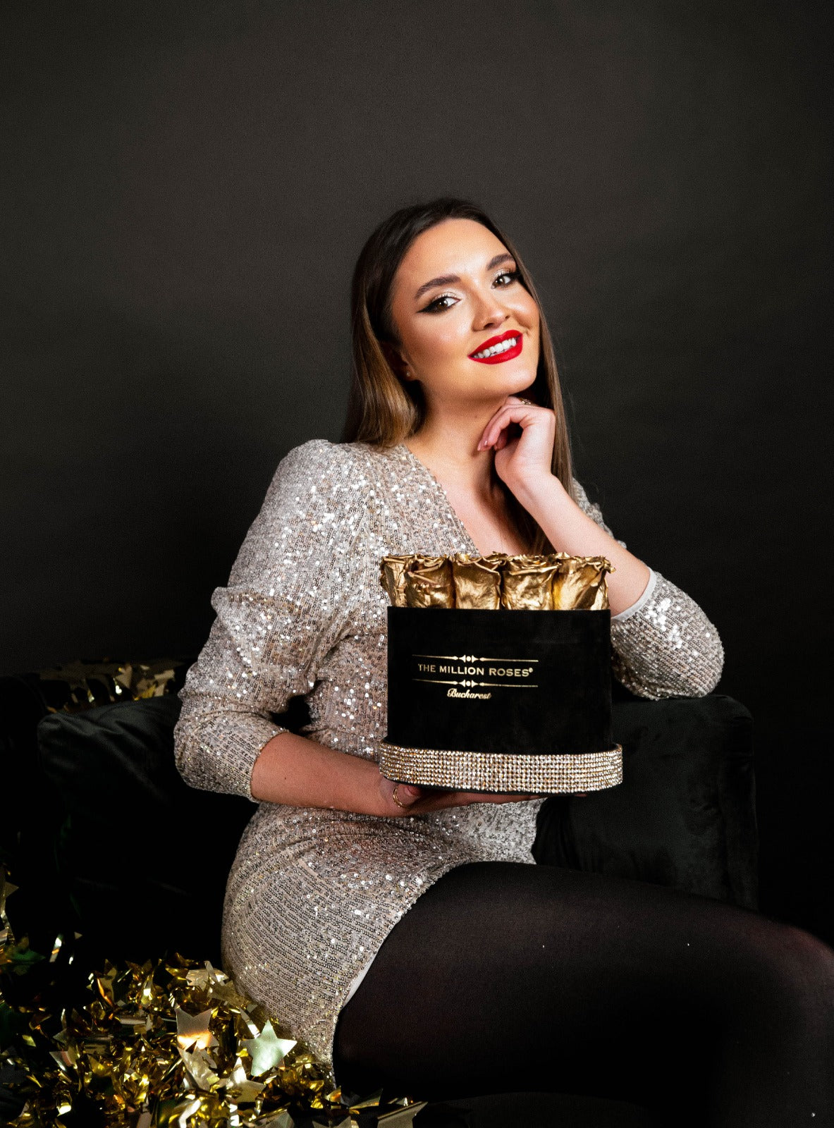 Aranjament trandafiri criogenati- Diamond Edition